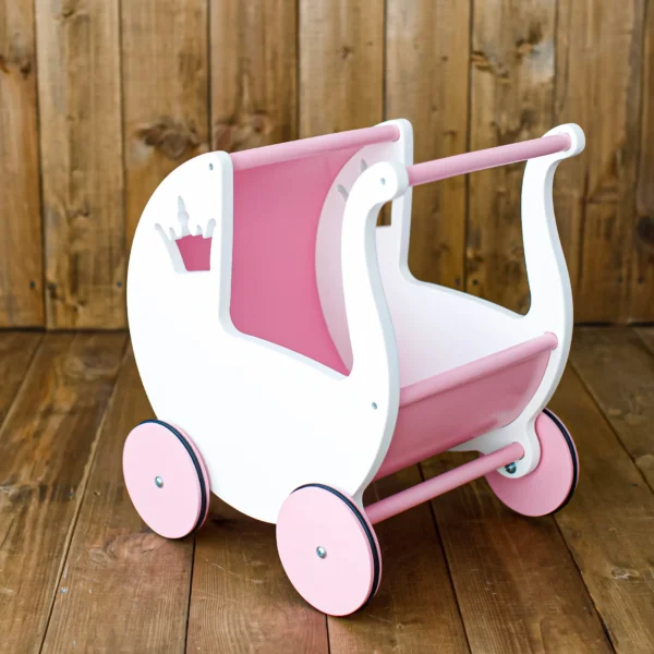 Cărucior pentru Păpuși Belle roz alb