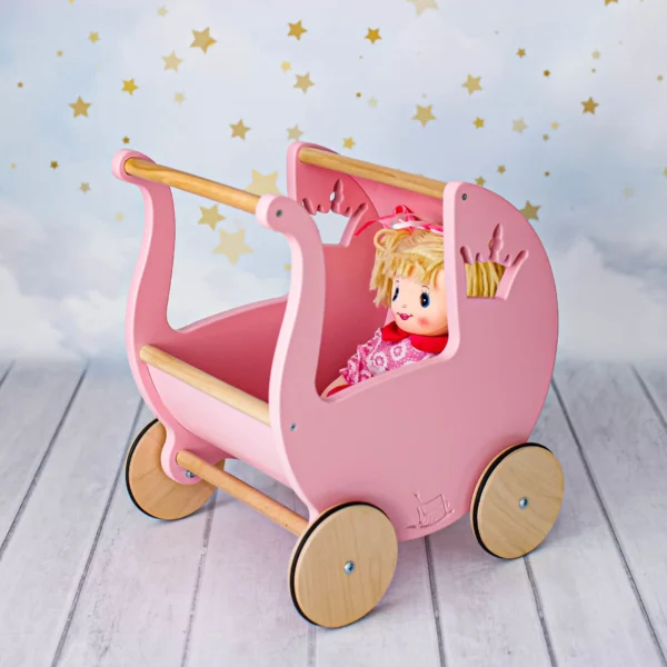 Carucior roz cu papusa