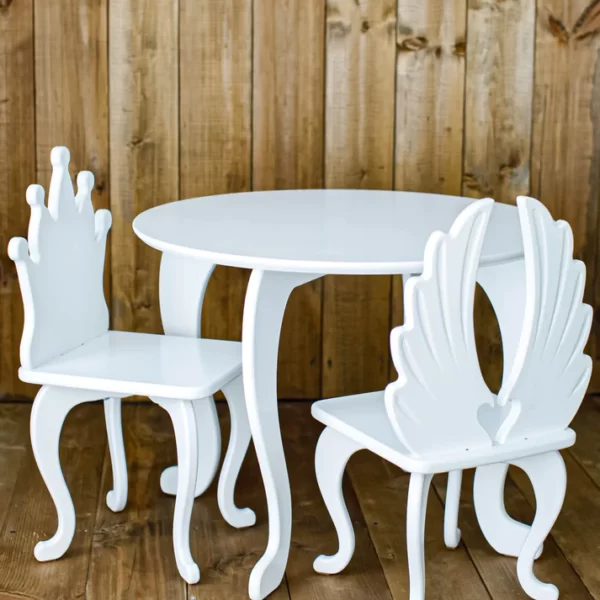 Măsuță Rotundă Clasic Albă pentru copii