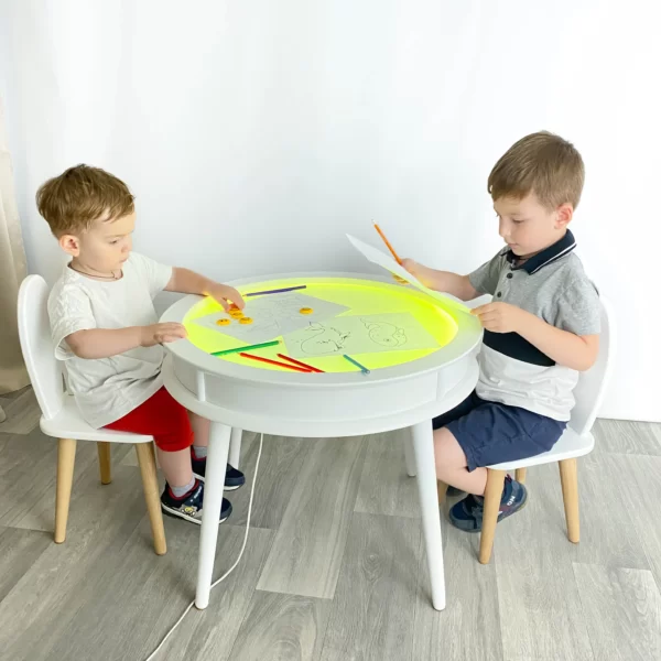 Măsuță Senzorială Luminosă Multicoloră Cu Nisip