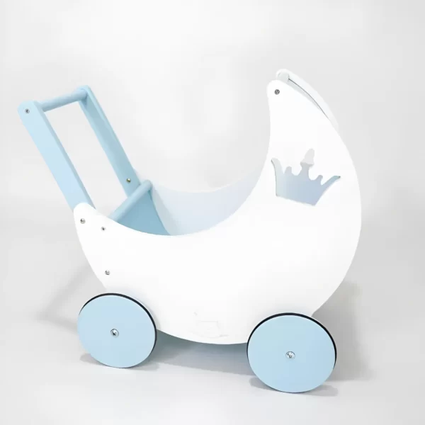 Cărucior pentru păpuși moon alb-turcoază