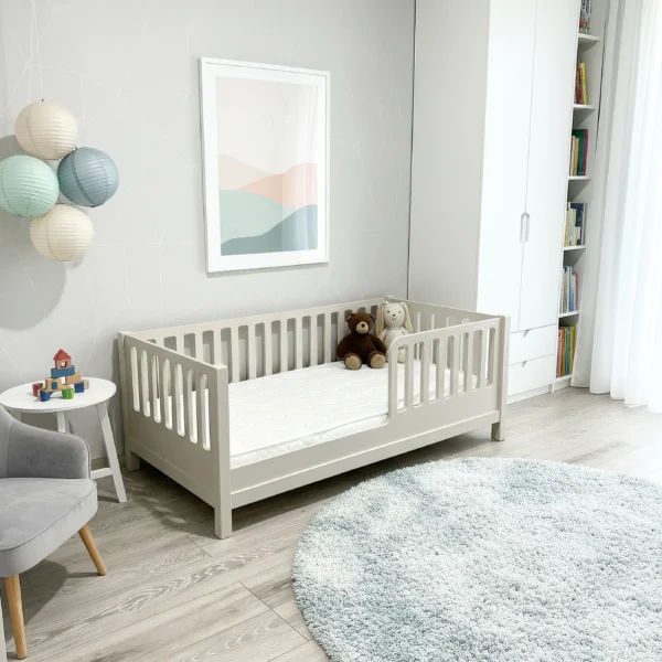 Pat copii Montessori Iani Nani din lemn ecologic, finisaje non-toxice, perfect pentru autonomia copilului