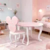 Розовый круглый стол и стульчик Minnie Mouse с именем ребёнка