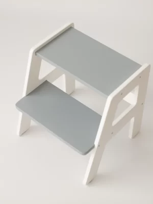 Scăriță înălțător pentru copii albă-gri